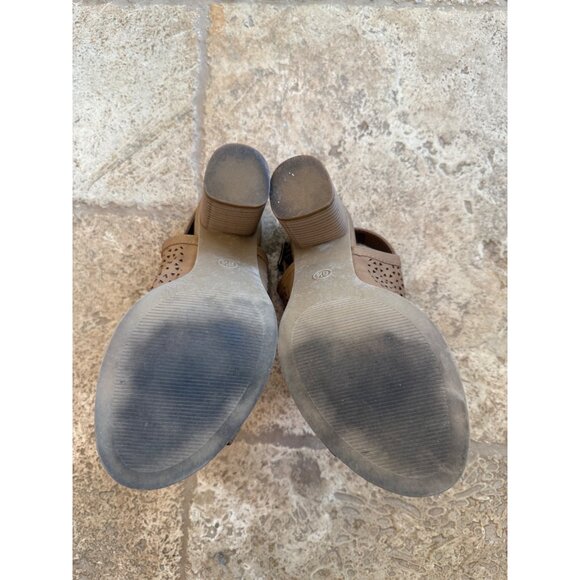 Jbu By Jambu Womens Peep-Toe Brown Cutout Sandals With Chunky Heels - Picture 4 of 9